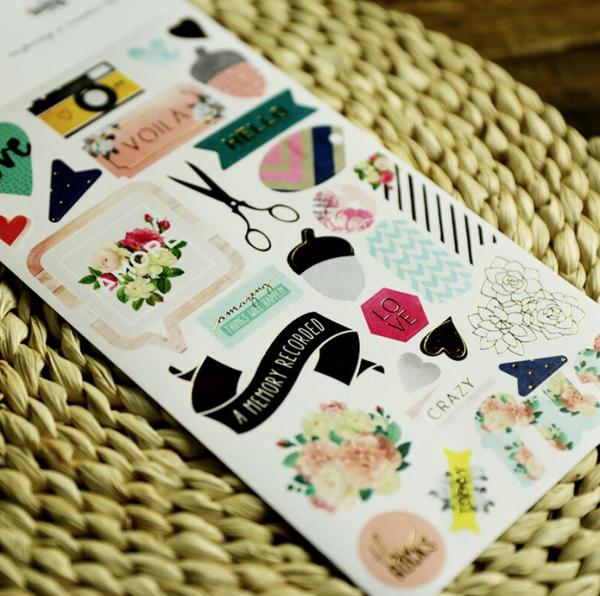 Stickervel voor scrapbooking met gouddruk 00002