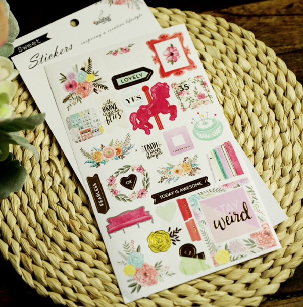 Stickervel voor scrapbooking met gouddruk 00001