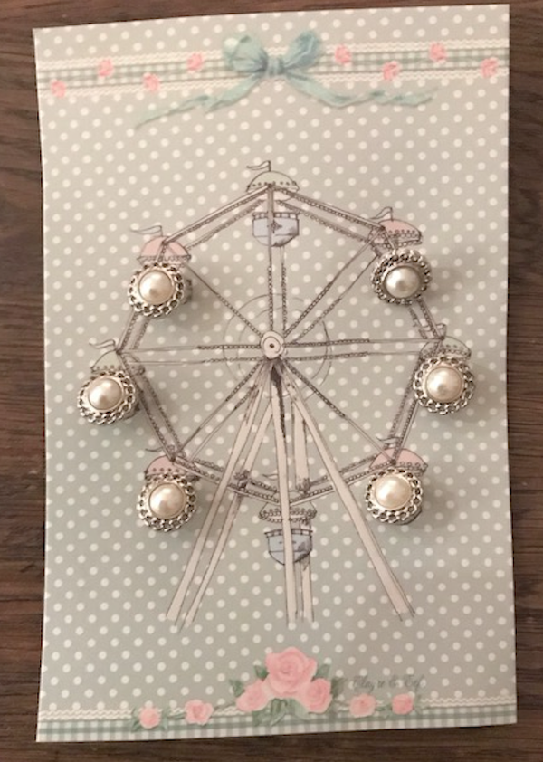 6 knopen op een kaart vintage style