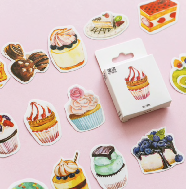 Stickers ‘Taartjes’ ( klein doosje )