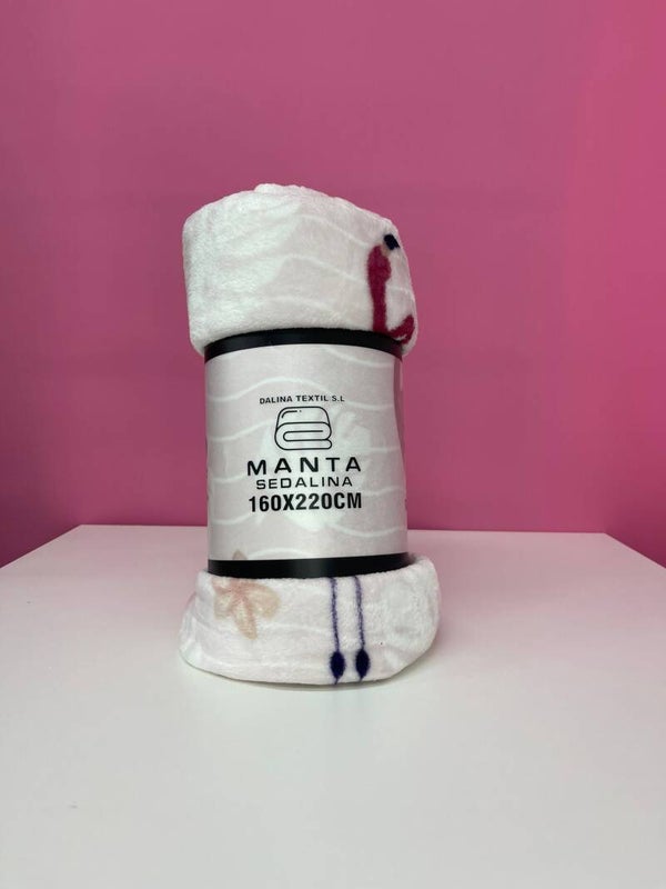 Manta de sedalina – Diseño flamencos