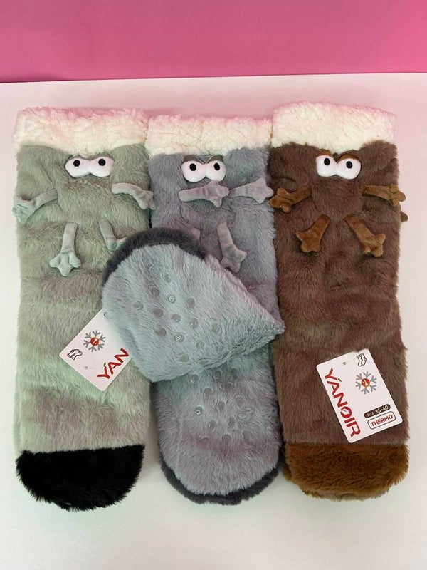 Calcetines térmicos antideslizantes con borreguito interior