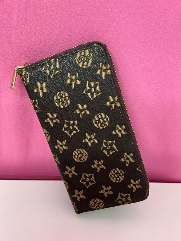 Cartera estampado marron