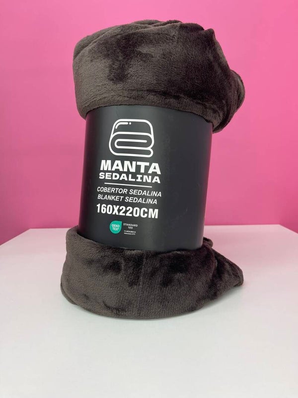 Manta mediana marron chocolate