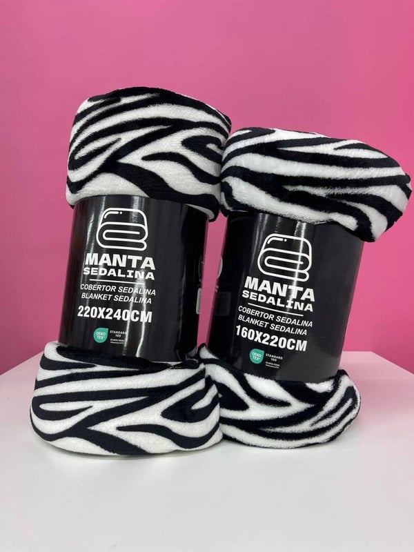 Manta estampado cebra