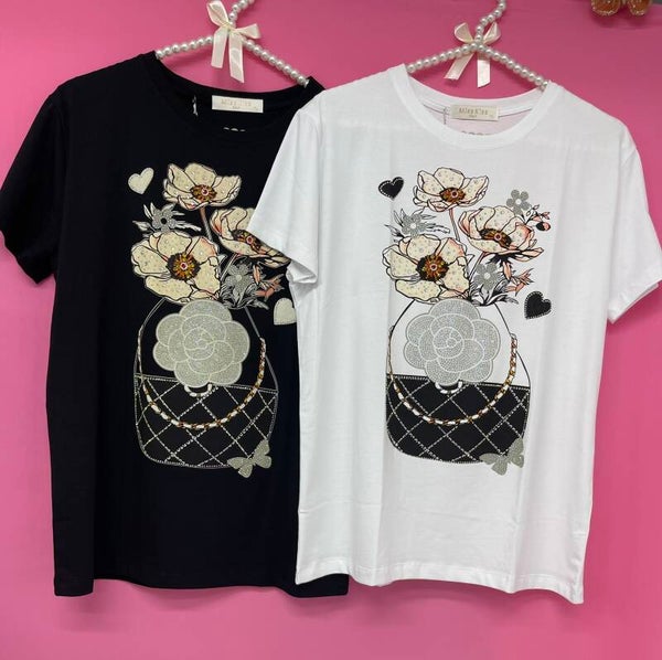 Camiseta bolso flor