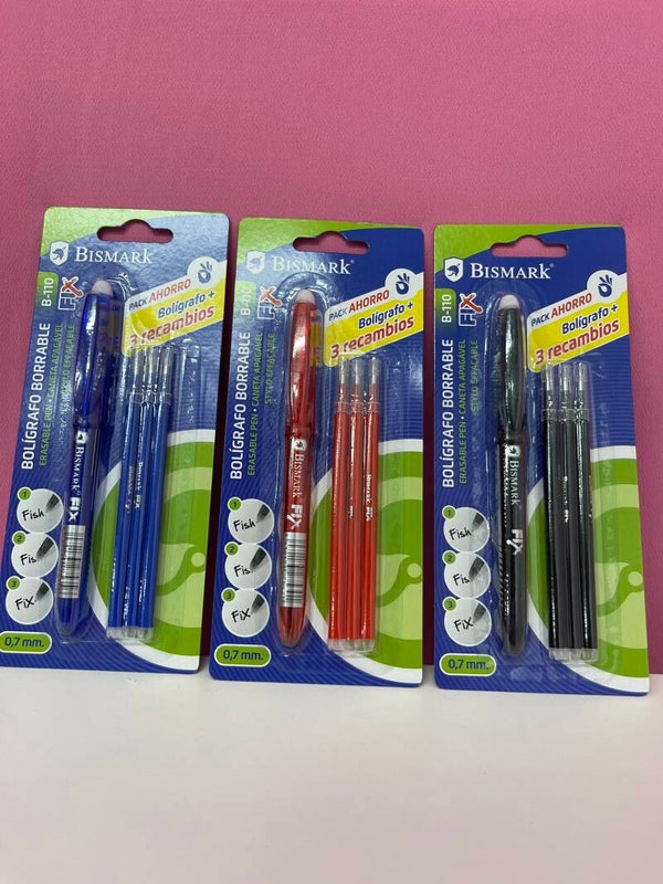 Boligrafo borrable con recambios