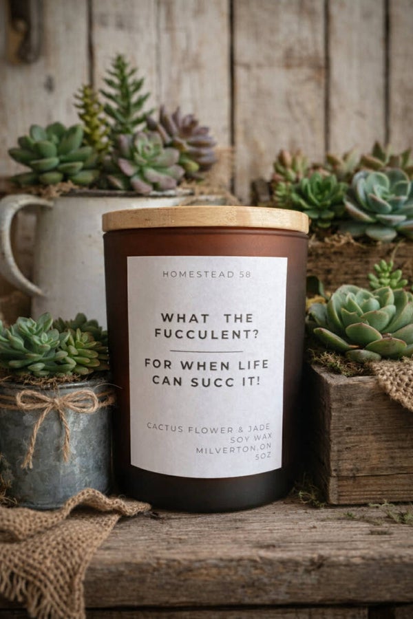 What the Fucculent? – Cactus Flower & Jade Soy Candle