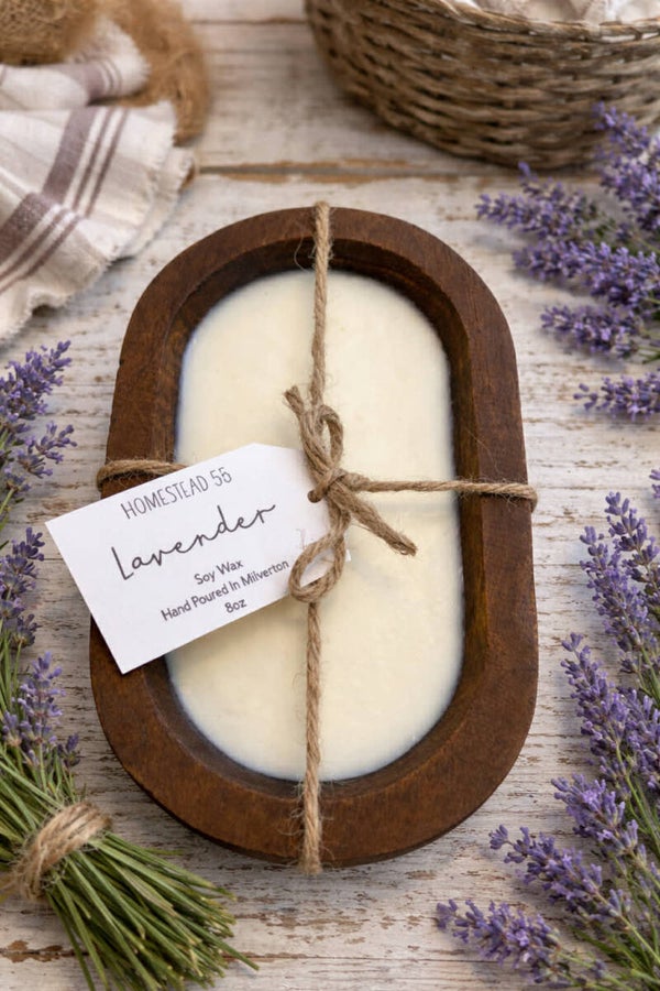Lavender Soy Wax Dough Bowl Candle – 8oz