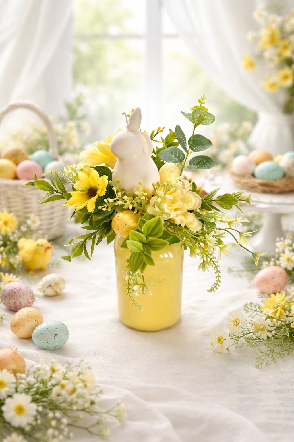 Bunny Candle Faux Arrangement