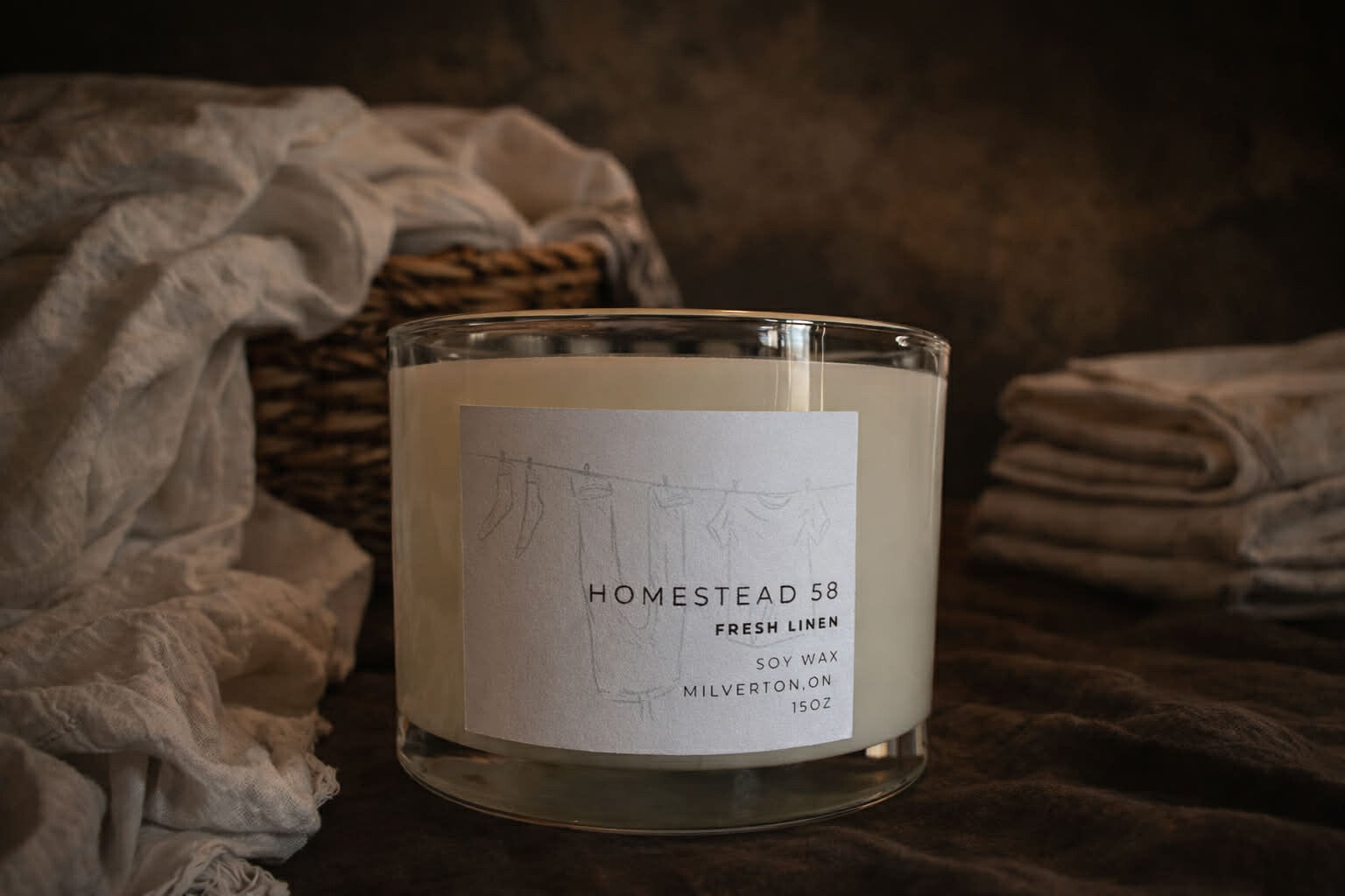 Fresh Linen – 15oz Soy Wax Candle