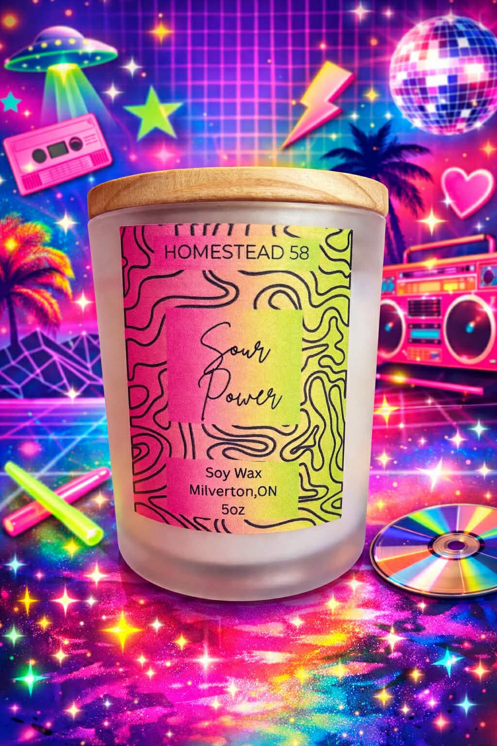 Sour Power – 2000’s Neon Soy Candle 5oz