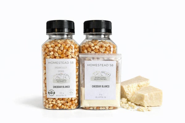 Organically Grown Popcorn Kernels White Cheddar Seasoning Included