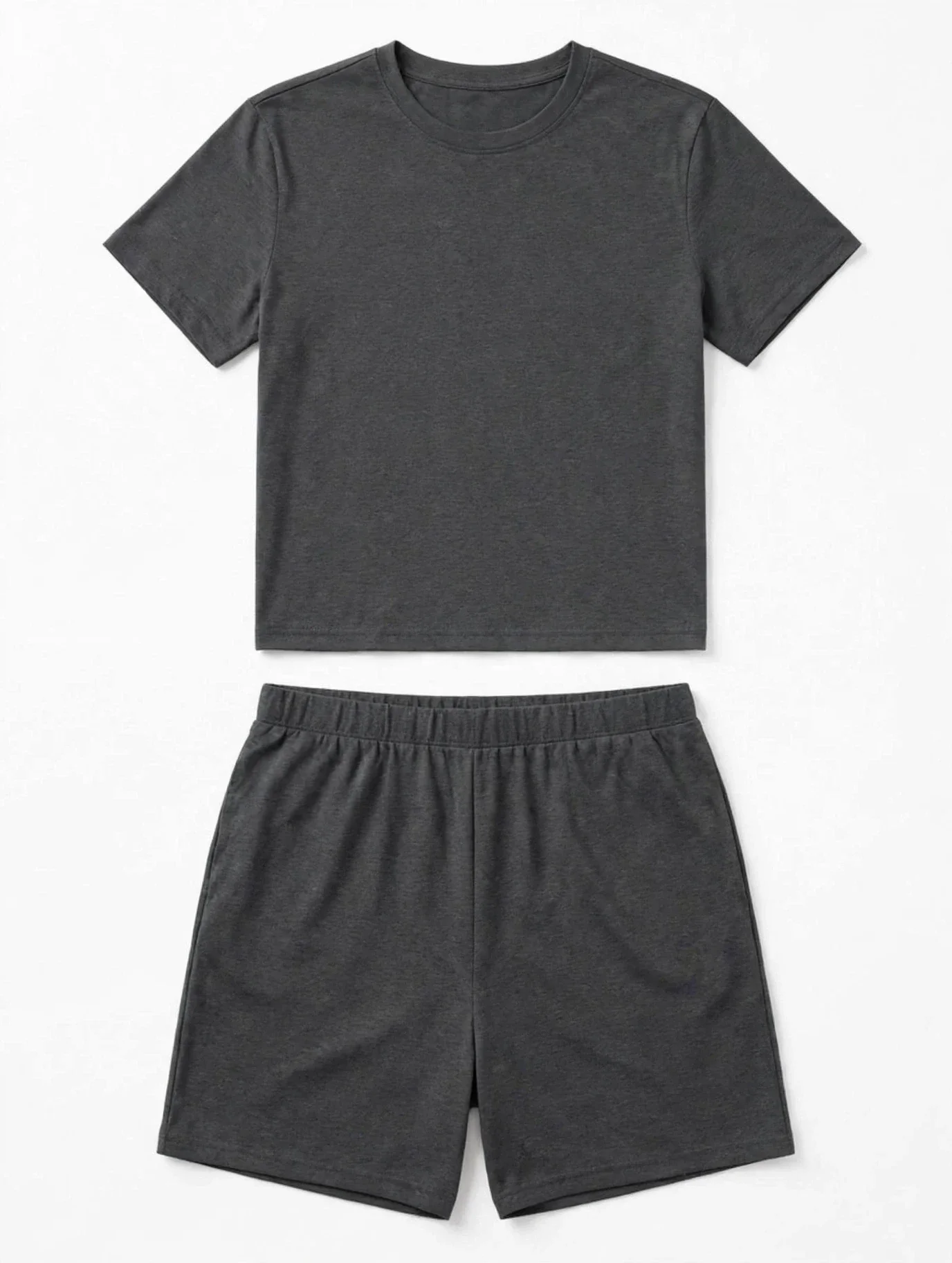 Lässiges Baumwoll Twinset M, grau