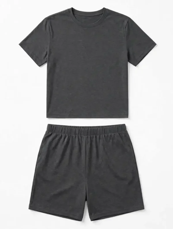 Lässiges Baumwoll Twinset M, grau