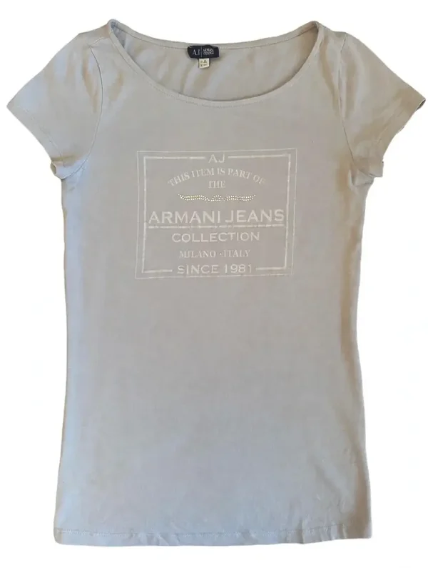 ARMANI, T-Shirt mit Strass Applikation, S