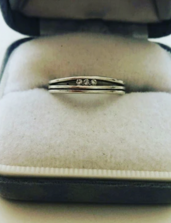Schmuck, Ring, Damen, Echt Silber mit kleinen Brillianten