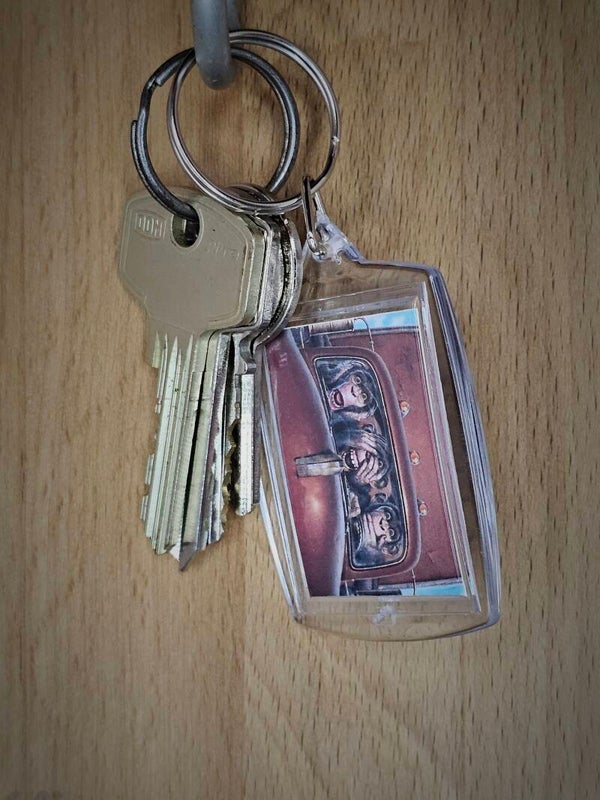 Horen, zien en zwijgen aapjes sleutelhanger