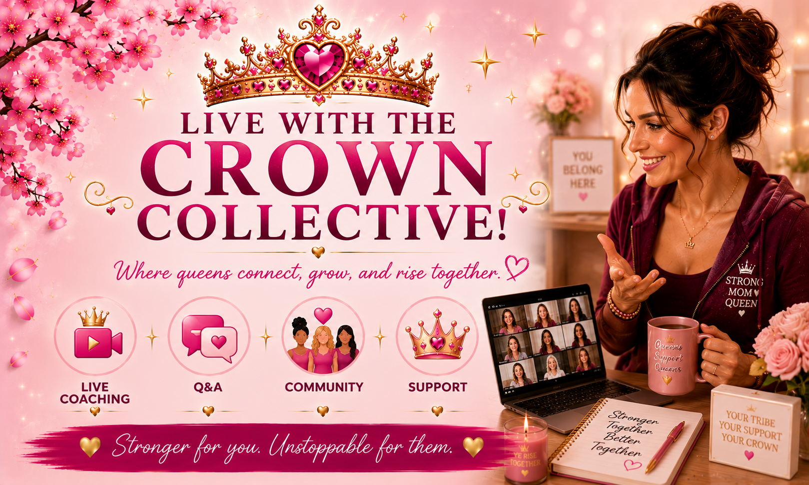 Live with the Crown Collective - live online coaching sessions for moms