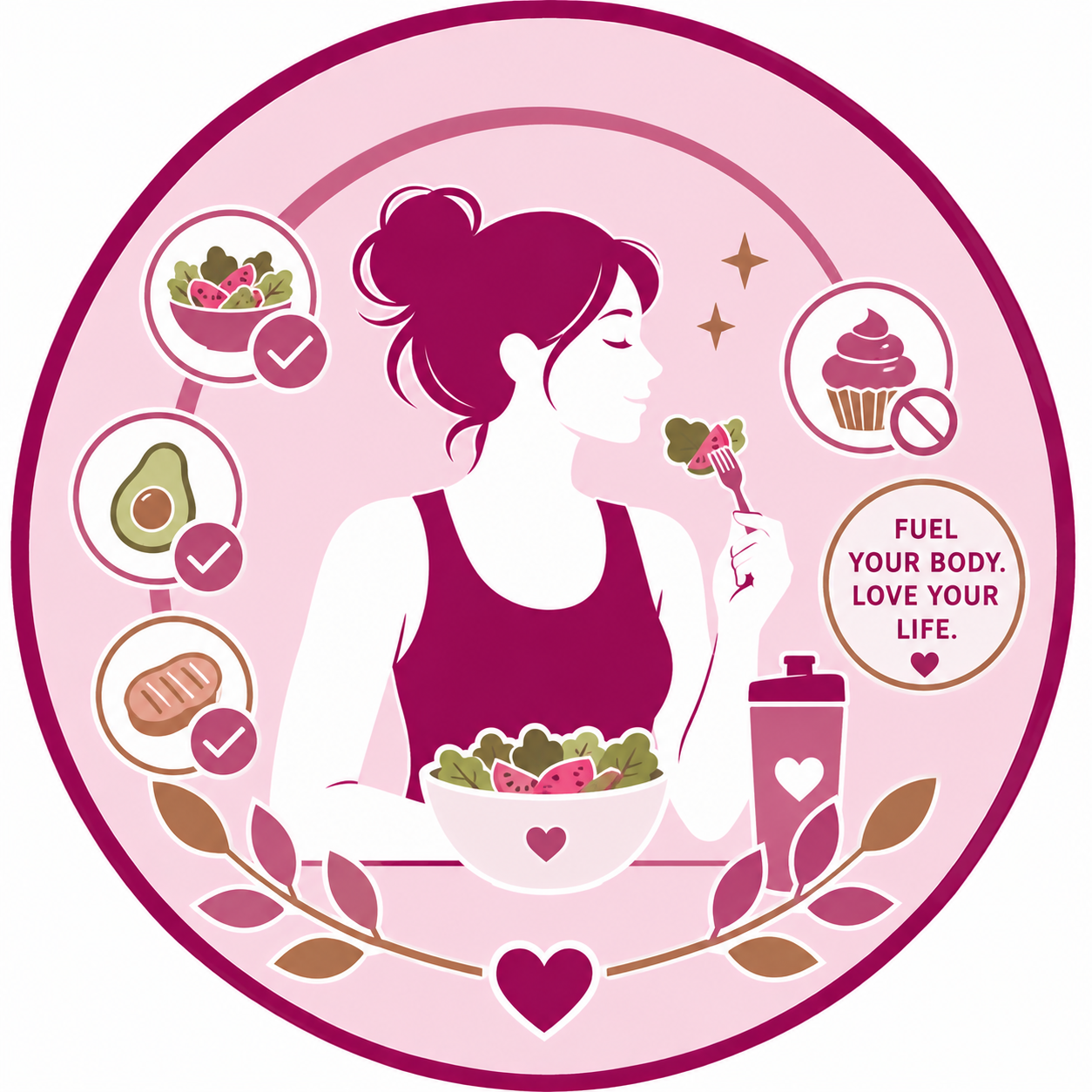 Balanced eating benefit icon - nutrition coach for moms