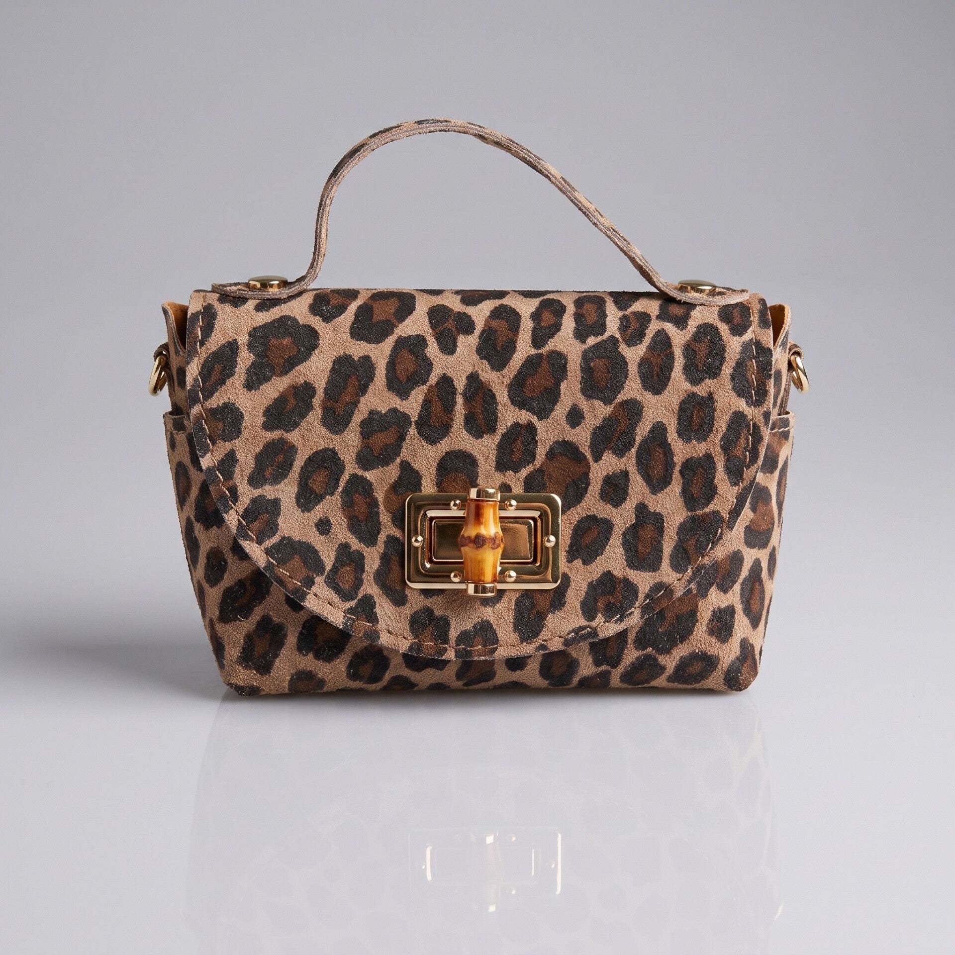 Nubuk tasje leopard