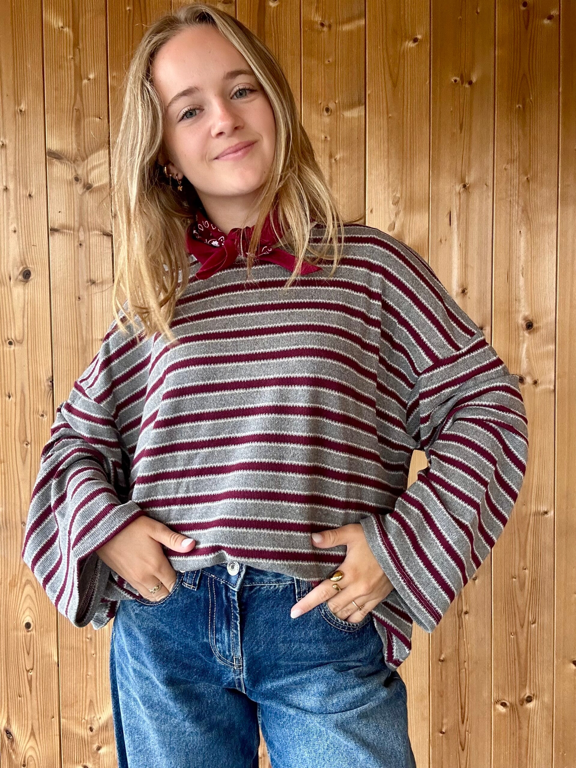 Rosie grijs/bordeaux