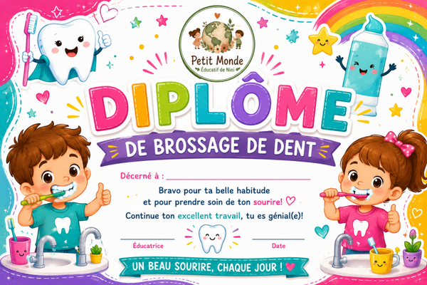 Diplôme de brossage de dents 🦷🪥✨
