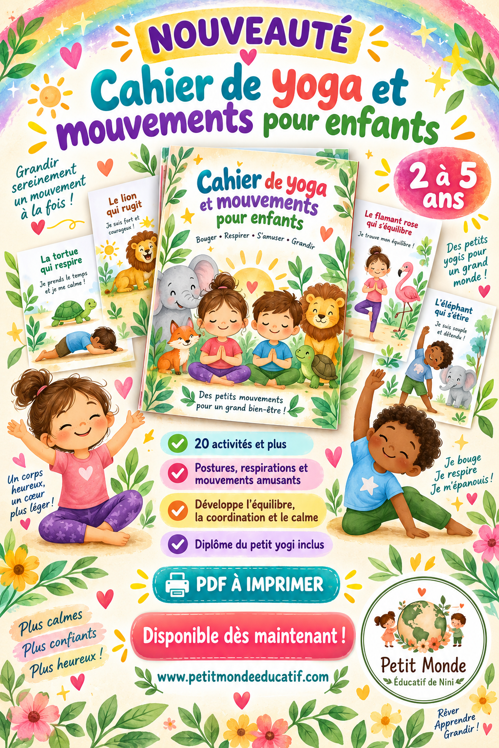 Cahier de yoga et mouvements pour enfants !