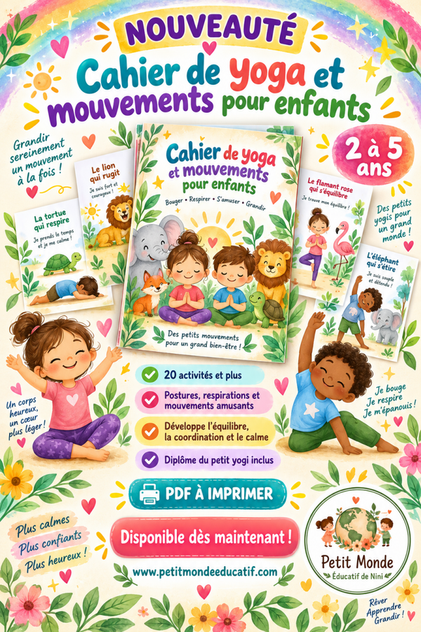 Cahier de yoga et mouvements pour enfants !