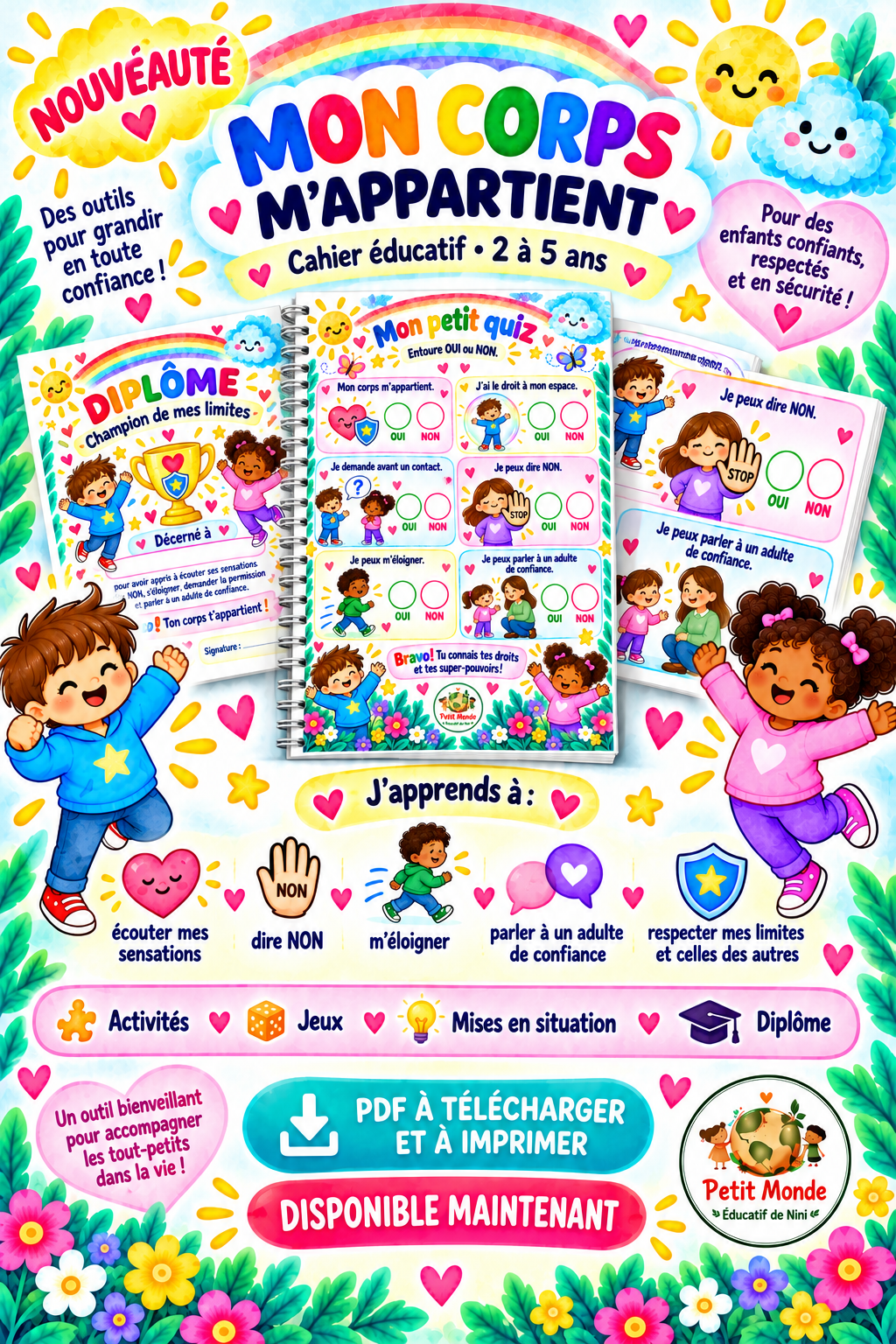 🌈 Mon corps m’appartient – Cahier éducatif 2 à 5 ans 🌈