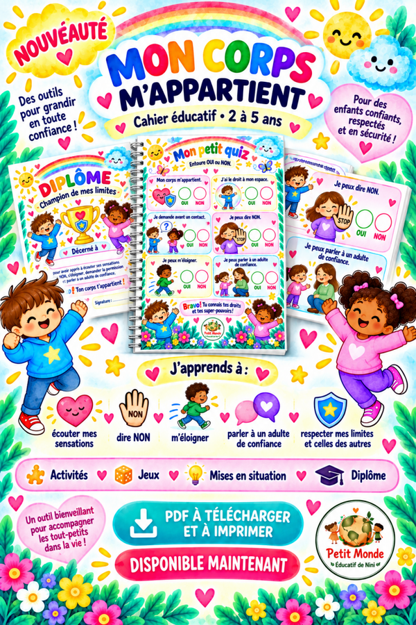 🌈 Mon corps m’appartient – Cahier éducatif 2 à 5 ans 🌈
