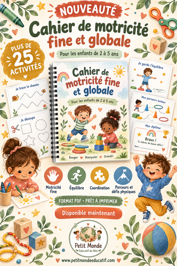 🌟 Cahier de motricité fine et globale — 2 à 5 ans 🌟