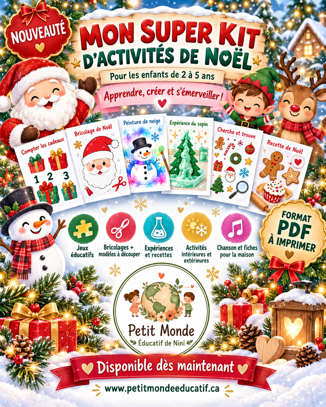 🎄✨ MON SUPER KIT D’ACTIVITÉS DE NOËL – 2 À 5 ANS ✨