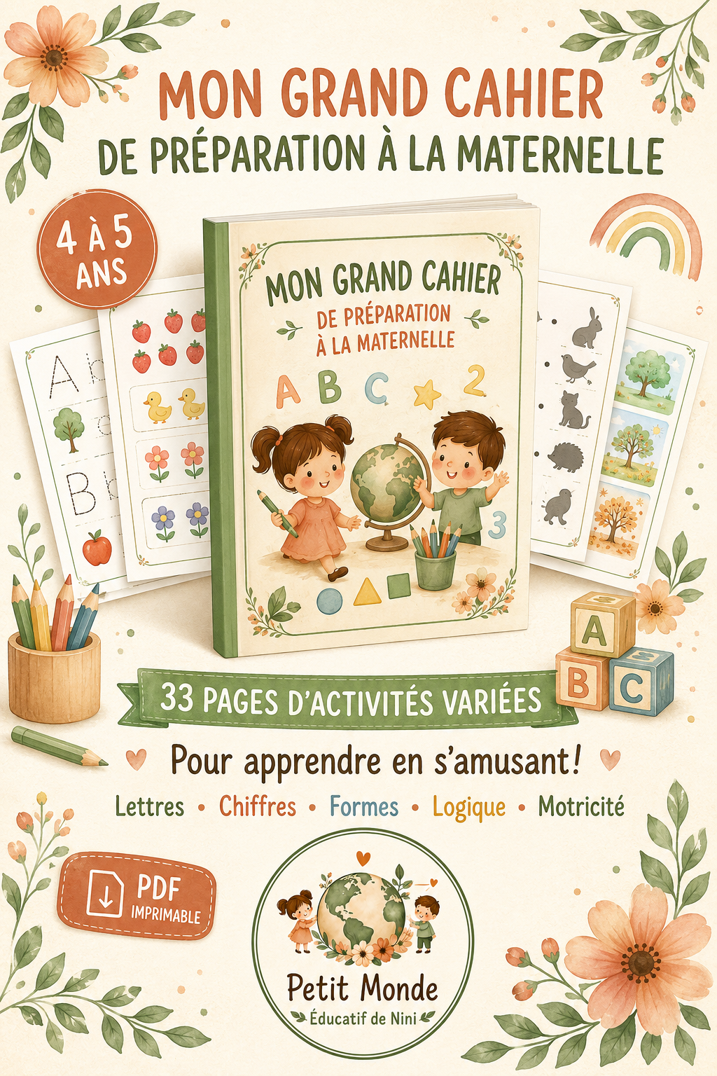 Mon Grand Cahier de préparation à la Maternelle