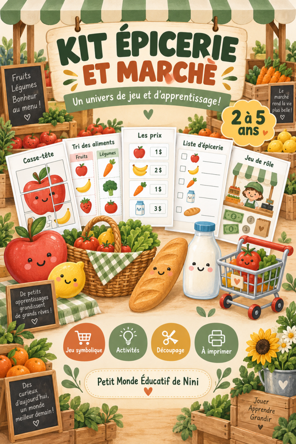 🛒 Kit éducatif – Épicerie et marché 🍎