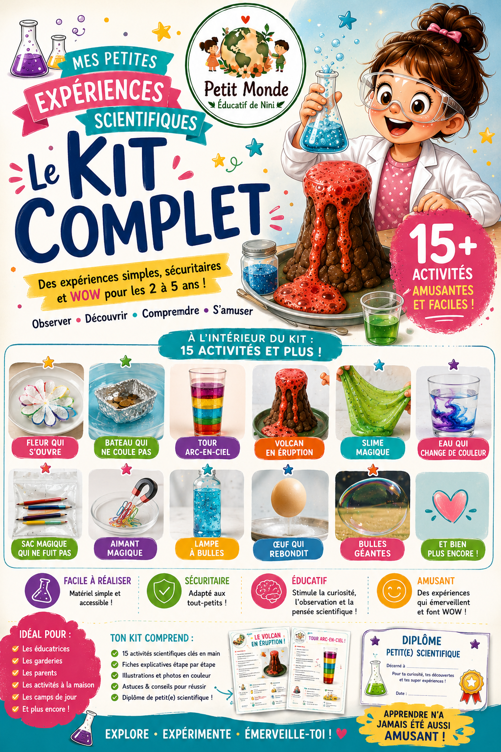 🧪 Mes petites expériences scientifiques – 2 à 5 ans 🌈