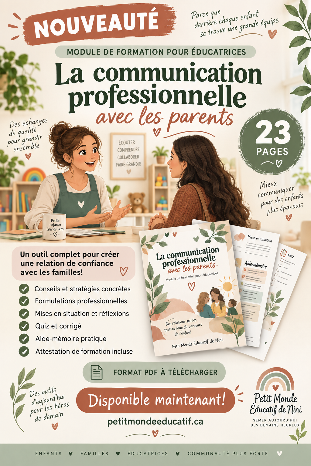 🌿 La communication professionnelle avec les parents