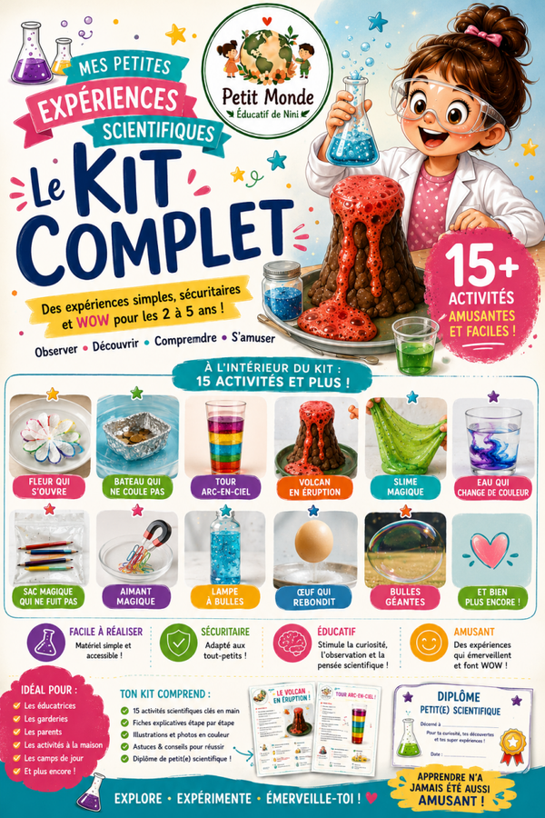 🧪 Mes petites expériences scientifiques – 2 à 5 ans 🌈