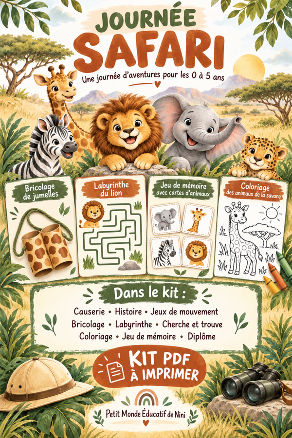 🦁 Journée safari | Kit d’activités à imprimer