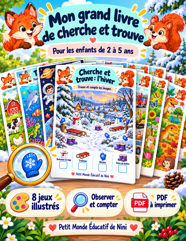Mon grand livre de cherche et trouve – 2 à 5 ans 🔎