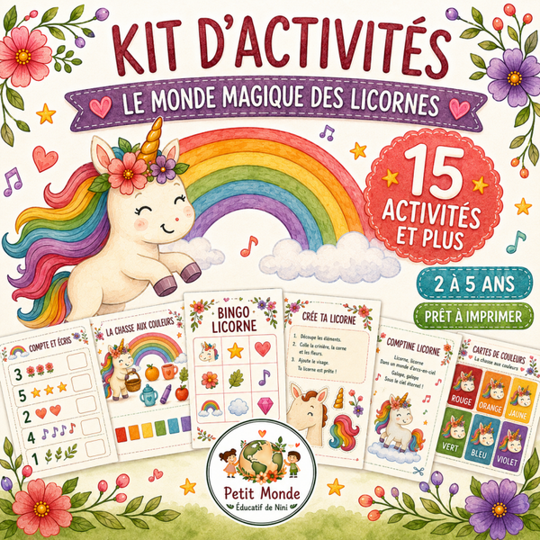 🦄 Kit d’activités – Le monde magique des licornes 🌈