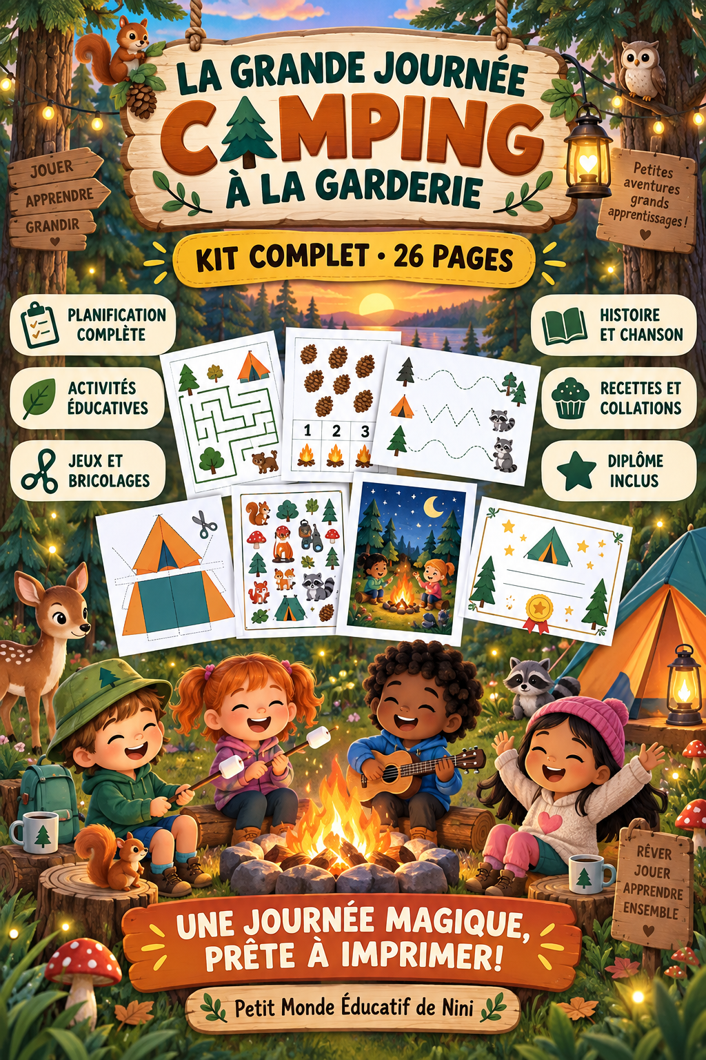 ⛺ La grande journée camping à la garderie 🌲