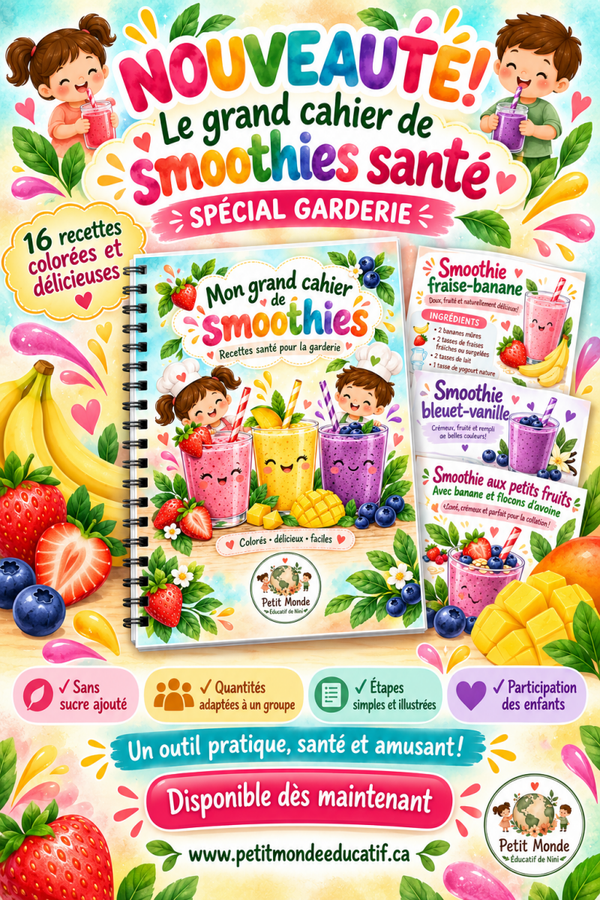 🥤🌈 Le grand cahier de smoothies santé – Spécial garderie