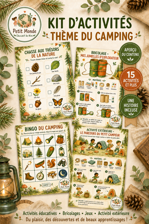 LE KIT D’ACTIVITÉS, THÈME DU CAMPING!
