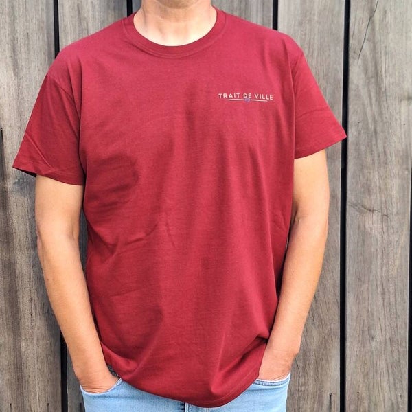 Trait De Ville T-shirt heren - bordeaux