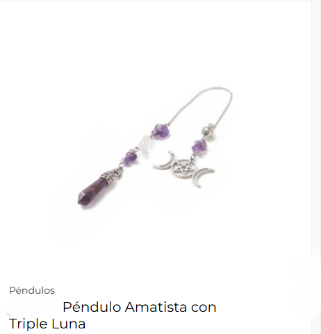 PÉNDULO AMATISTA CON TRIPLE LUNA