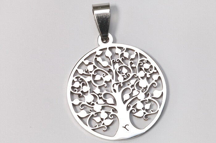 COLGANTE DE ACERO ARBOL DE LA VIDA EN MARCO CIRCULAR