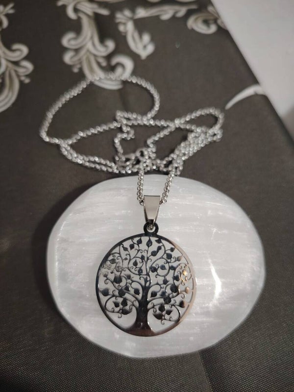 COLGANTE DE ACERO ARBOL DE LA VIDA EN MARCO CIRCULAR