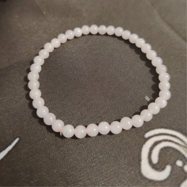 PULSERA ELÁSTICA BOLA CUARZO ROSA