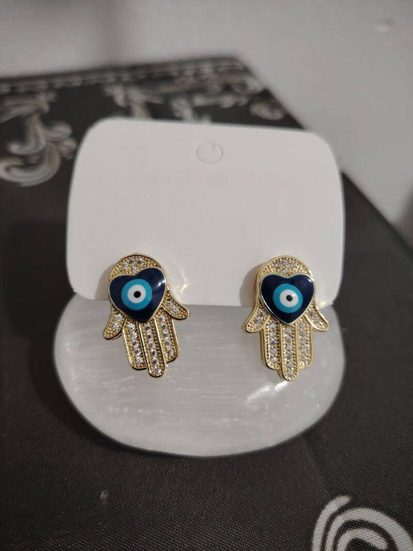 PENDIENTES MANO DE FATIMA CON OJO TURCO
